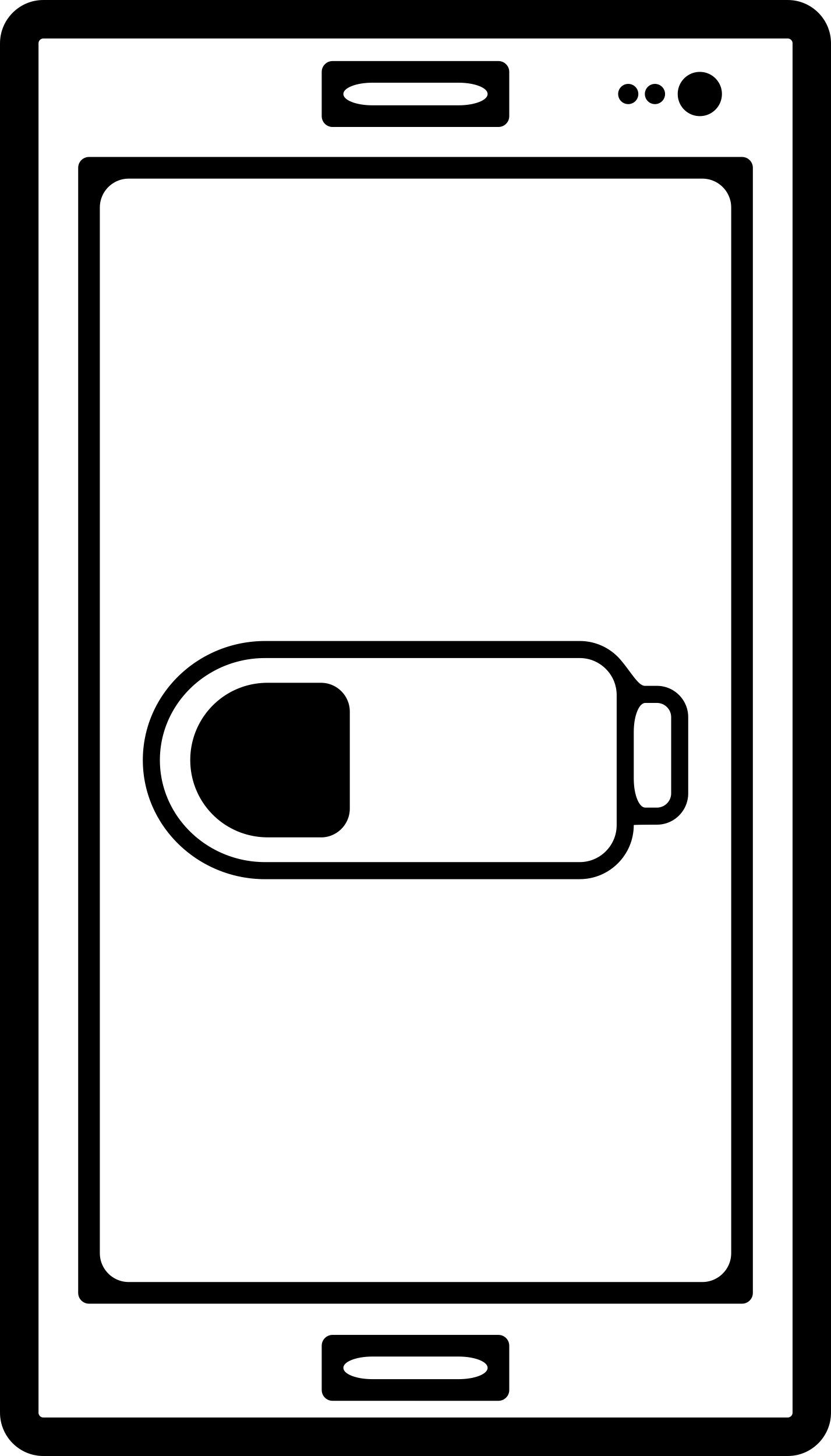 Mobile Phone With Low Battery Sign On Screen Sticker Svg Vector Free Vectors